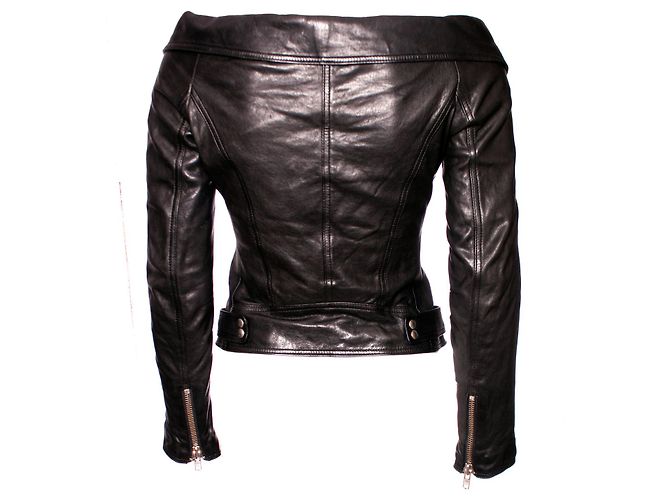 Faith Connexion Glaubensverbindung, Schulterfreie Bikerjacke. Schwarz - Ansicht 2