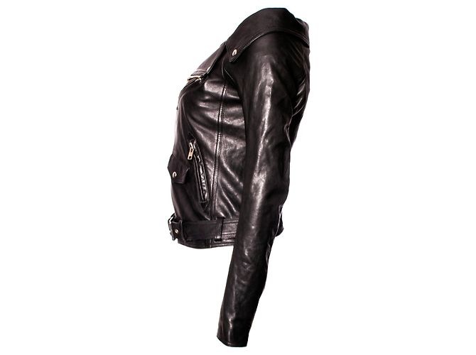 Faith Connexion Glaubensverbindung, Schulterfreie Bikerjacke. Schwarz - Ansicht 4