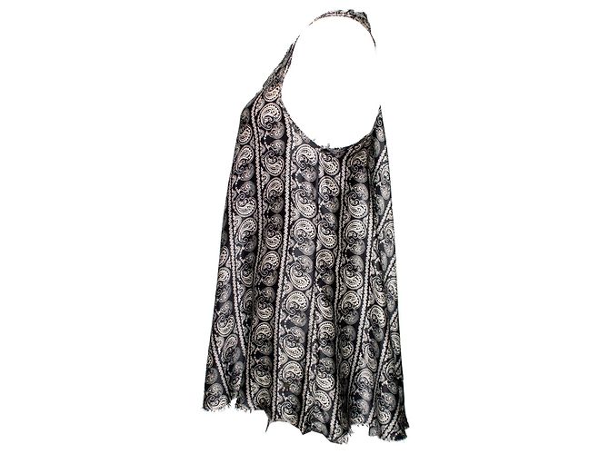 PIERRE BALMAIN, top asimétrico con estampado paisley. Negro Blanco - vista 2