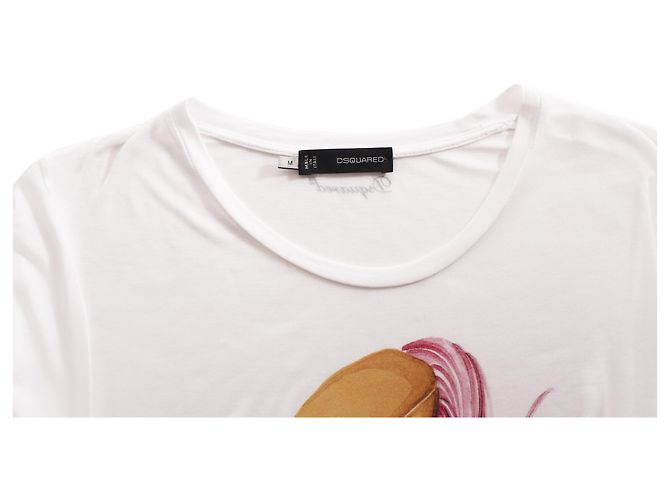 Dsquared2, Camiseta blanca con sirena bordada. Blanco - vista 5