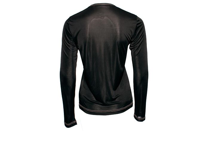 JUNYA WATANABE/COMME des GARCONS, Top nero lucido semitrasparente taglia S. - vista 3