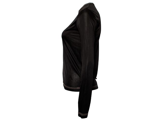 JUNYA WATANABE/COMME des GARCONS, Top nero lucido semitrasparente taglia S. - vista 4