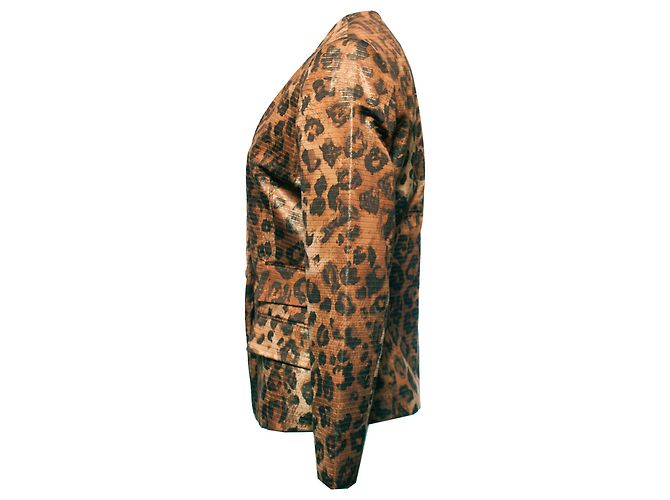 Gianfranco Ferré GIANFRANCO FERRE, Leopardenblazer mit Lurex. Braun - Ansicht 2