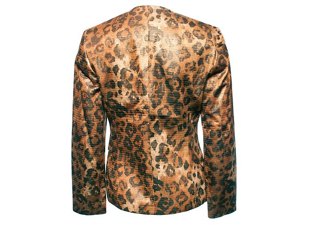 Gianfranco Ferré GIANFRANCO FERRE, Leopardenblazer mit Lurex. Braun - Ansicht 3