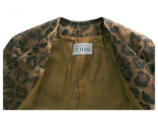 Gianfranco Ferré GIANFRANCO FERRE, Leopardenblazer mit Lurex. Braun - Ansicht 5