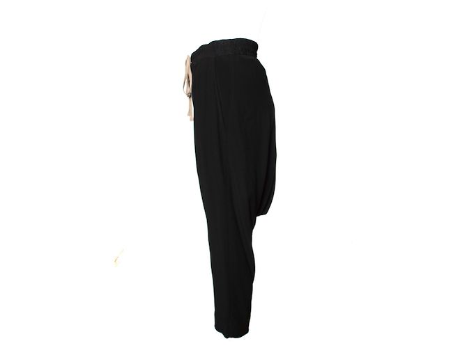 Rick Owens, Pantalón con interior de pernera bajado en talla IT38/XS. Negro - vista 2