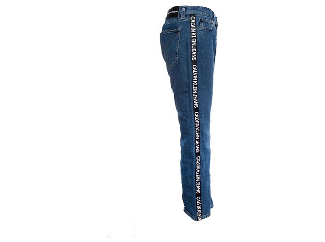 Calvin Klein, Vaqueros azules con ribete con logo. - vista 2