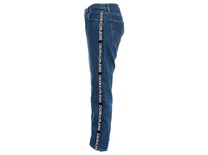 Calvin Klein, Vaqueros azules con ribete con logo. - vista 4