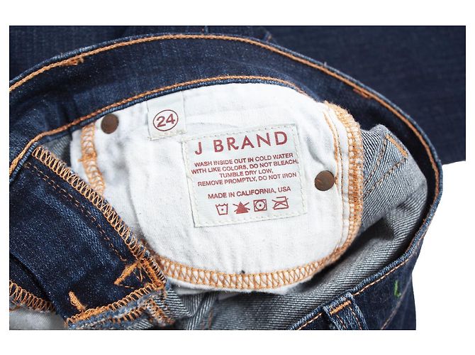 J Brand marca j, jeans azules con costuras naranjas - vista 4