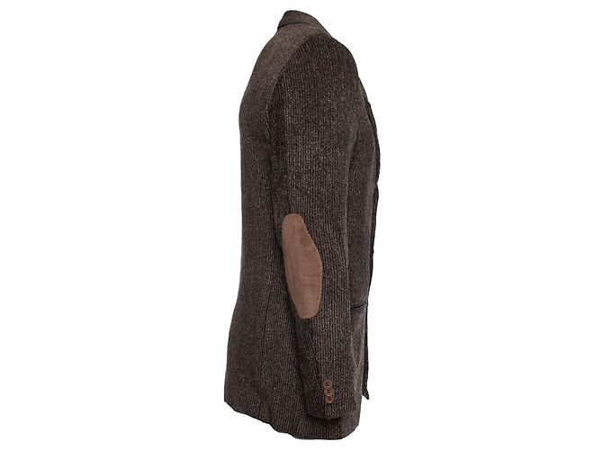 Autre Marque GIORGIO ARMANI, Brauner Blazer aus gerippter Wolle - Ansicht 3