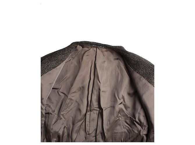 Autre Marque GIORGIO ARMANI, Brauner Blazer aus gerippter Wolle - Ansicht 5