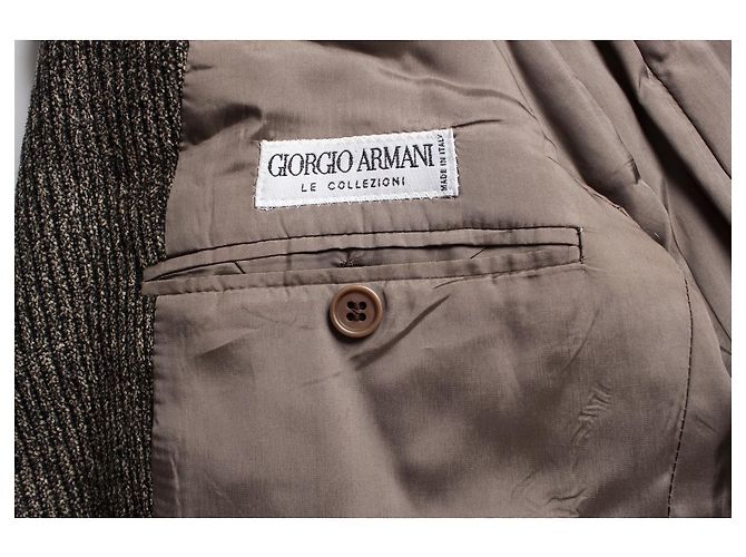 Autre Marque GIORGIO ARMANI, Brauner Blazer aus gerippter Wolle - Ansicht 6