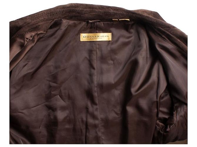 Autre Marque Donna Karan, Braune Wildlederjacke - Ansicht 5