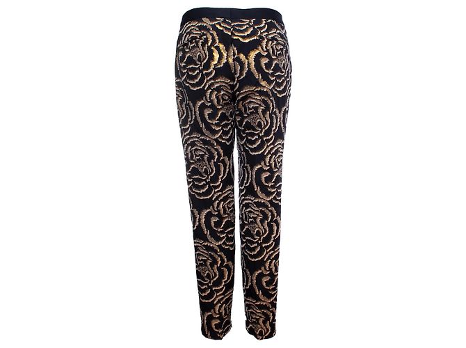 Autre Marque Chloe Stora, calças com flores douradas Azul Dourado - vista 2