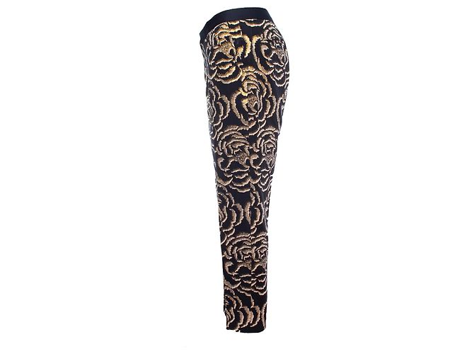 Autre Marque Chloe Stora, calças com flores douradas Azul Dourado - vista 4
