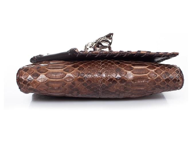 Autre Marque Maison Du Posh, Braune Python-Clutch - Ansicht 4