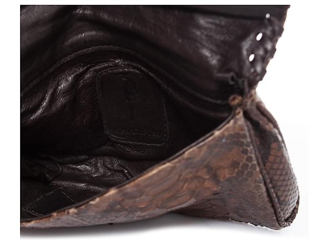 Autre Marque Maison Du Posh, Braune Python-Clutch - Ansicht 8