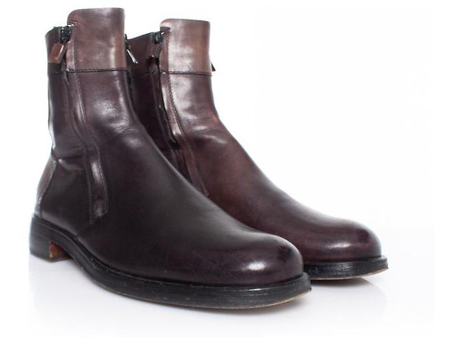 Costume National Traje nacional, Botas de cuero marron Castaño - vista 7