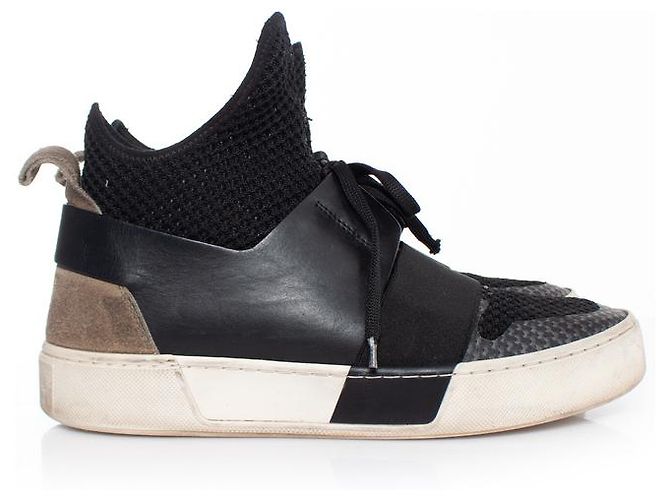 Balenciaga, Elastische High-Top-Sneaker Schwarz Grün - Ansicht 5