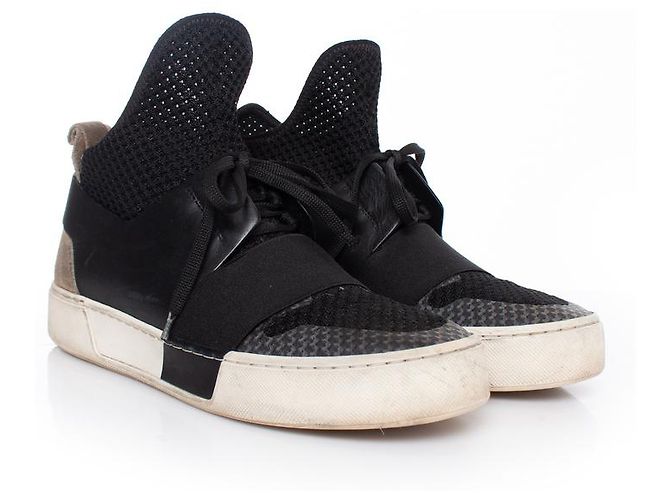 Balenciaga, Elastische High-Top-Sneaker Schwarz Grün - Ansicht 7
