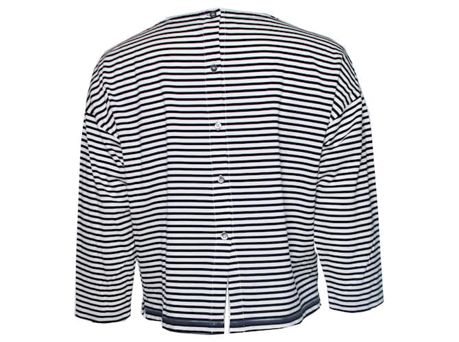 Prada, Top rigato con tasca Bianco Blu - vista 2