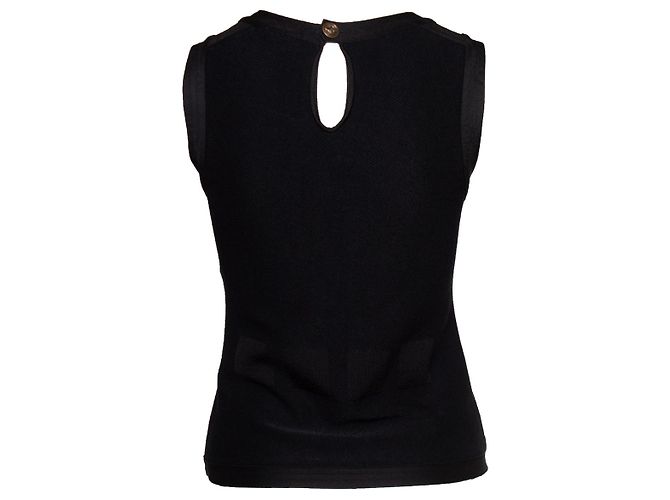 Chanel, top tejido negro con estampado estructurado - vista 2