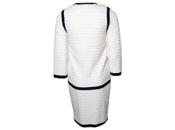 Chanel, Kombi-Set aus blauem und cremefarbenem Strick - Ansicht 4