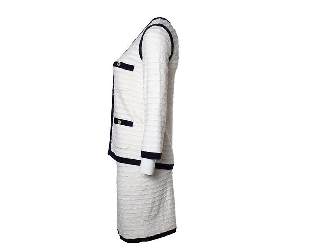 Chanel, Kombi-Set aus blauem und cremefarbenem Strick - Ansicht 5