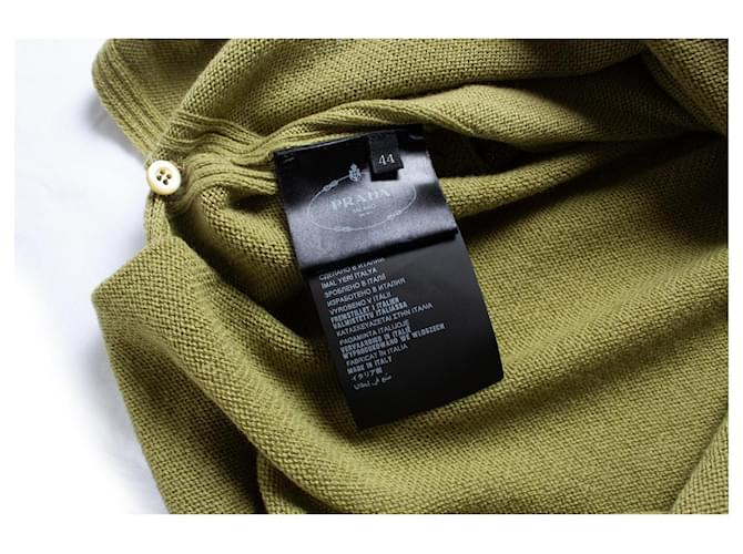 Prada, suéter de cachemir verde de manga corta - vista 5
