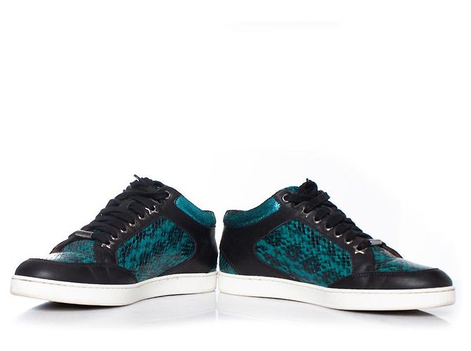 Jimmy Choo, Miami-Sneaker mit Metallic-Schlangenmuster Schwarz Grün - Ansicht 3