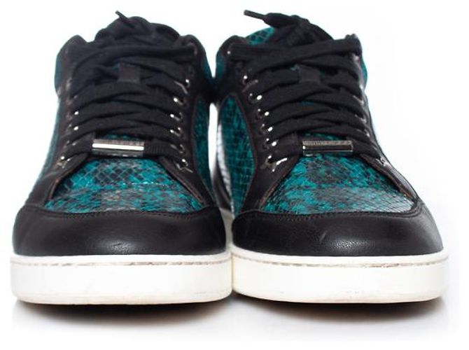 Jimmy Choo, Miami-Sneaker mit Metallic-Schlangenmuster Schwarz Grün - Ansicht 4