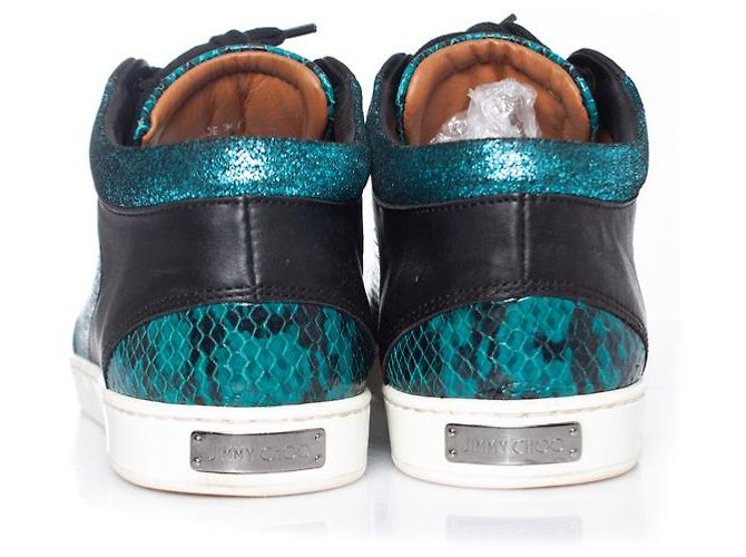 Jimmy Choo, Miami-Sneaker mit Metallic-Schlangenmuster Schwarz Grün - Ansicht 6