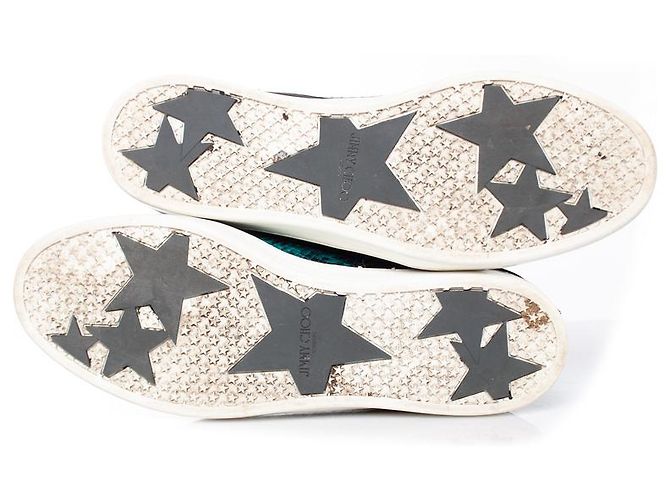 Jimmy Choo, Miami-Sneaker mit Metallic-Schlangenmuster Schwarz Grün - Ansicht 7