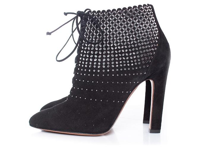 Alaïa, Botas de ante negro cortadas a láser - vista 2