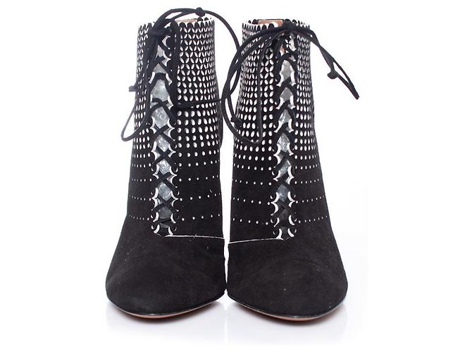 Alaïa, Botas de ante negro cortadas a láser - vista 4