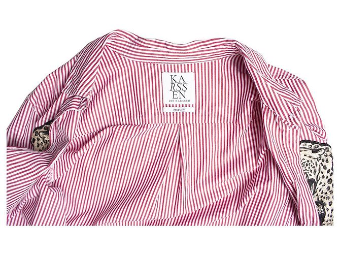 ZOE KARSSEN, camisa a rayas con panteras Roja - vista 5