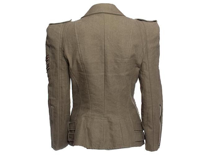 Balmain Balmaın, Armeegrüne Bikerjacke - Ansicht 2