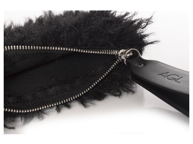 Autre Marque AGL, pochette nera realizzata in pelle di pecora Nero - vista 5