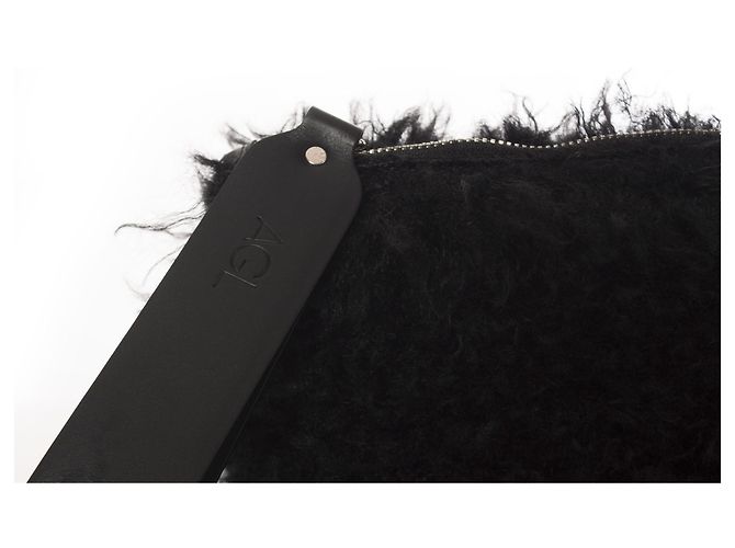 Autre Marque AGL, pochette nera realizzata in pelle di pecora Nero - vista 6