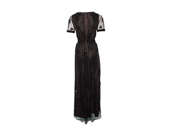 Twin Set Twin-Set, Langes schwarzes Kleid mit Perlen. - Ansicht 3