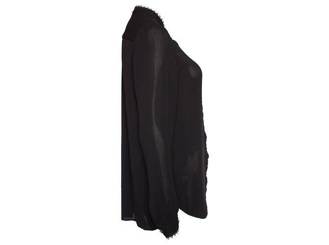 Reiss Reis, camicetta nera con pizzo. Nero - vista 4
