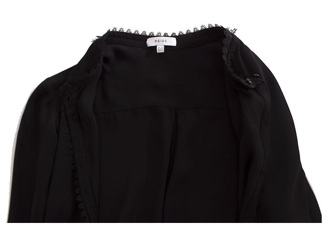 Reiss Reis, camicetta nera con pizzo. Nero - vista 5