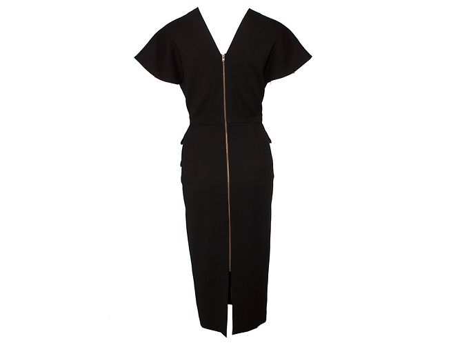 Roland Mouret, Schwarzes Wollkleid. - Ansicht 3