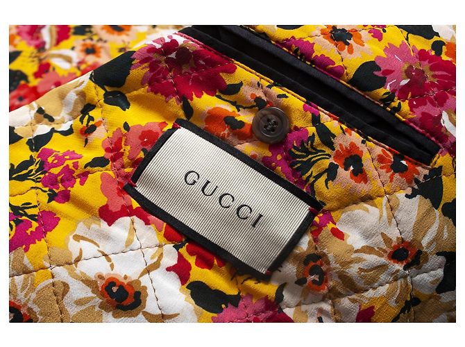 gucci, Giubbotto in denim grigio con patch banana - vista 9