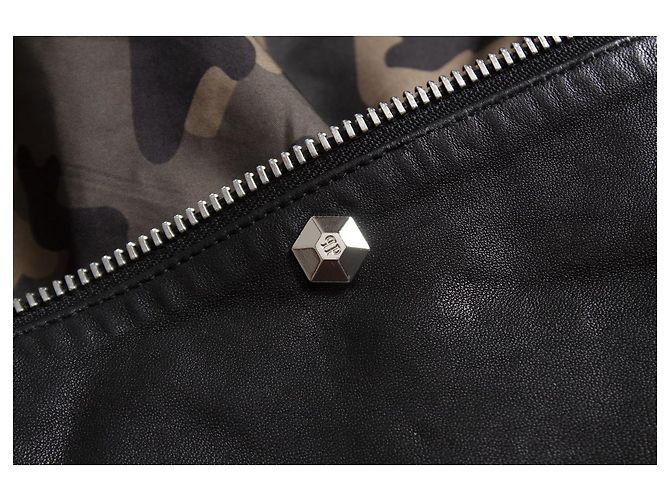 Philipp Plein, Leather zip biker jacket Black - view 6
