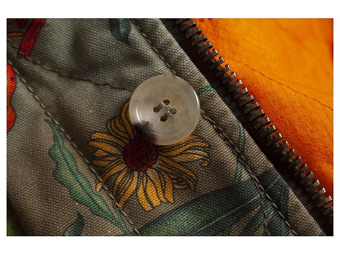 Gucci, Parka acolchada con estampado de serpiente Flora Verde - vista 5