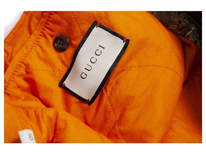 Gucci, Parka acolchada con estampado de serpiente Flora Verde - vista 8
