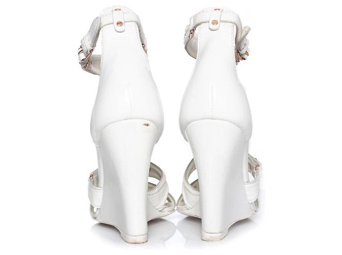 Balenciaga, Zeppe in pelle bianca Bianco - vista 3