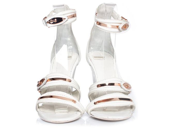 Balenciaga, Zeppe in pelle bianca Bianco - vista 5