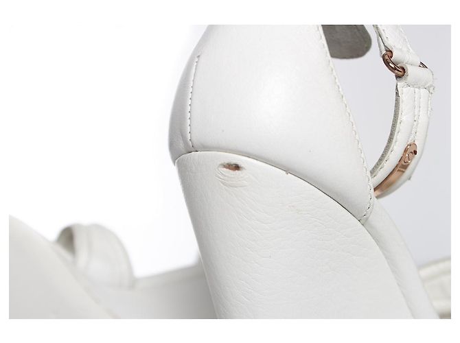 Balenciaga, Zeppe in pelle bianca Bianco - vista 8